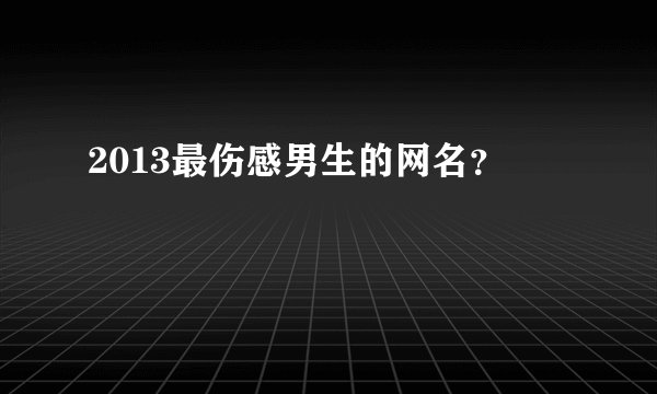 2013最伤感男生的网名？