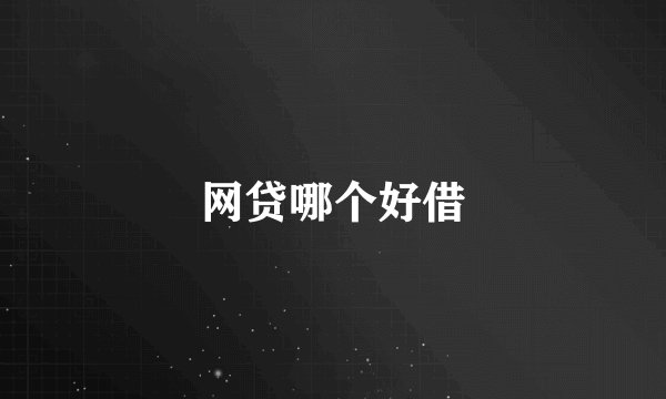 网贷哪个好借