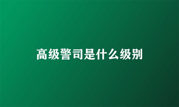 高级警司是什么级别