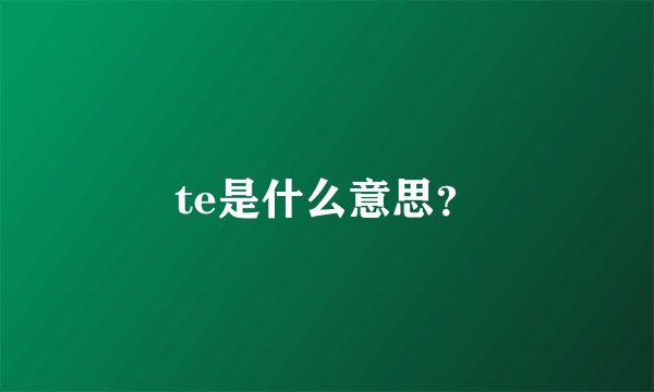 te是什么意思？