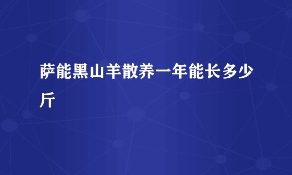 萨能黑山羊散养一年能长多少斤