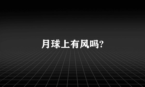 月球上有风吗?