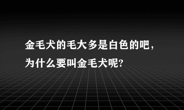 金毛犬的毛大多是白色的吧，为什么要叫金毛犬呢?
