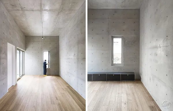 砖和混凝土建造的头重脚轻的办公楼和公寓