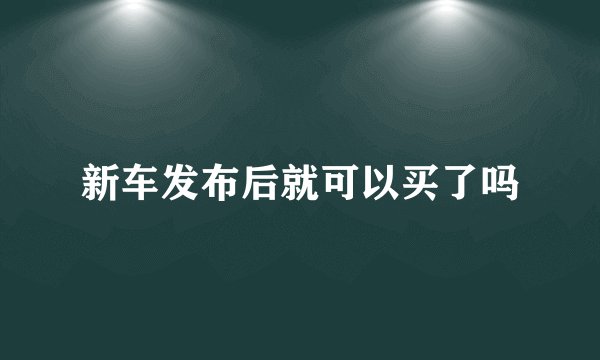 新车发布后就可以买了吗