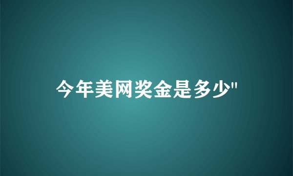 今年美网奖金是多少