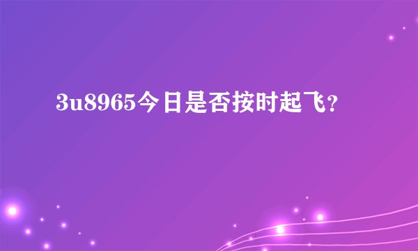 3u8965今日是否按时起飞？