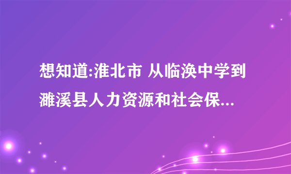 想知道:淮北市 从临涣中学到濉溪县人力资源和社会保障局怎么坐公交？