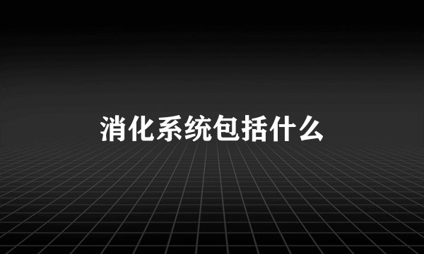 消化系统包括什么