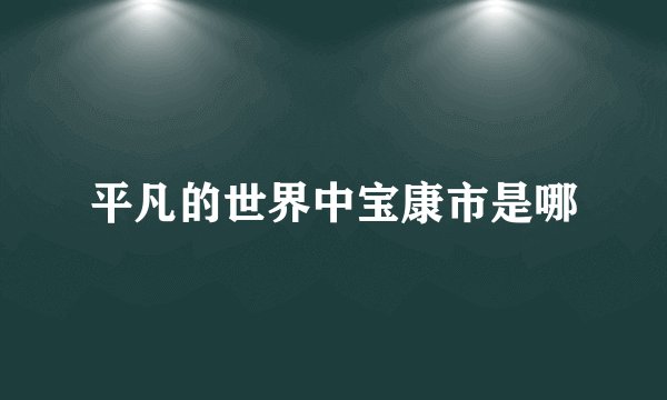 平凡的世界中宝康市是哪