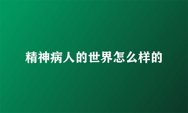 精神病人的世界怎么样的