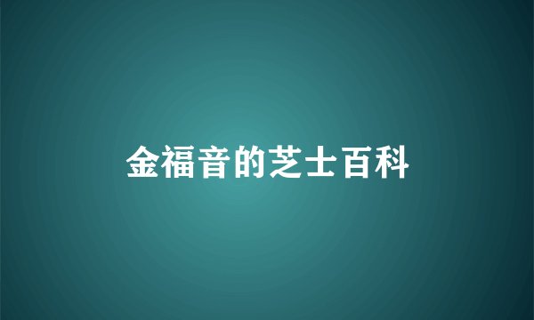 金福音的芝士百科