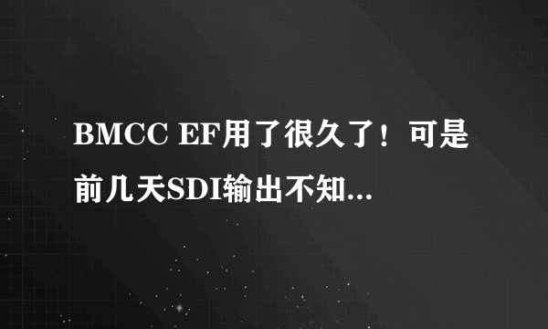 BMCC EF用了很久了！可是前几天SDI输出不知道为什么突然输出不了了！固件也刷了！还是输出无信