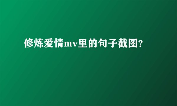 修炼爱情mv里的句子截图？