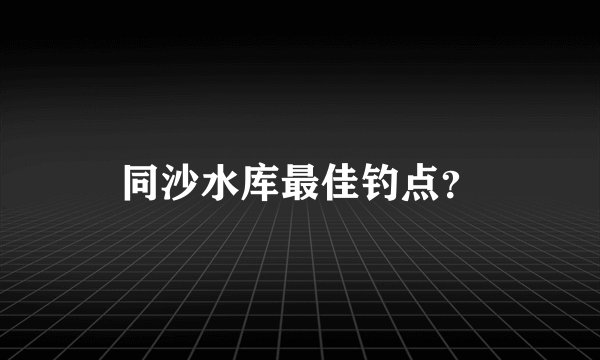 同沙水库最佳钓点？