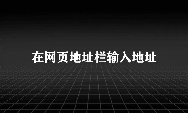 在网页地址栏输入地址