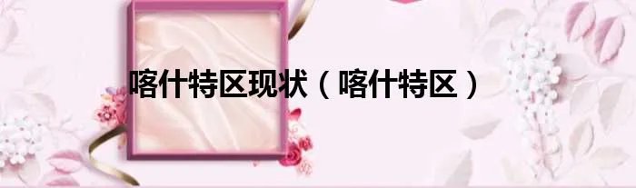 喀什特区现状（喀什特区）
