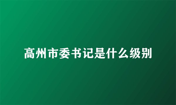 高州市委书记是什么级别