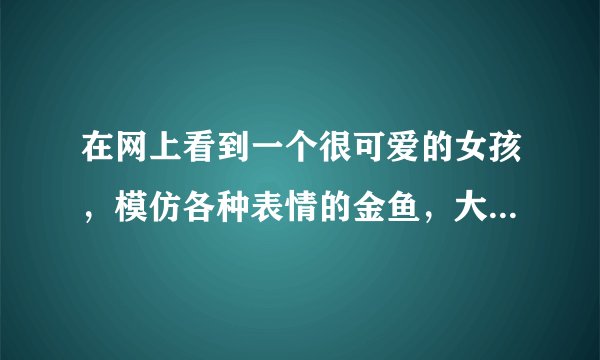 在网上看到一个很可爱的女孩，模仿各种表情的金鱼，大家知道她是谁吗？
