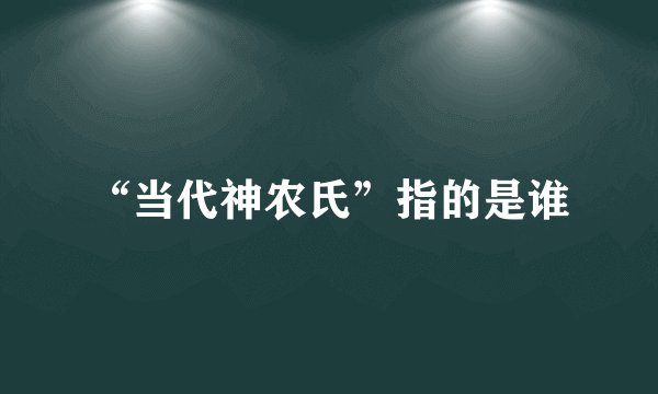 “当代神农氏”指的是谁