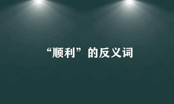 “顺利”的反义词