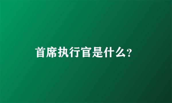 首席执行官是什么？