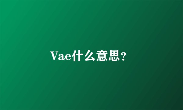 Vae什么意思？