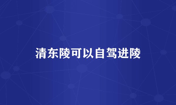 清东陵可以自驾进陵