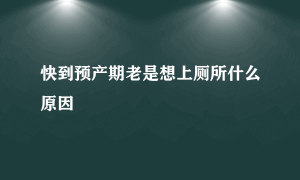 快到预产期老是想上厕所什么原因