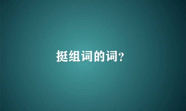 挺组词的词？