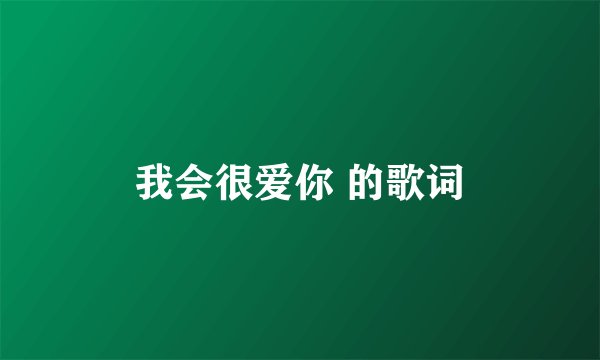 我会很爱你 的歌词
