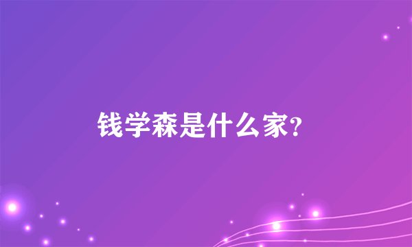 钱学森是什么家？