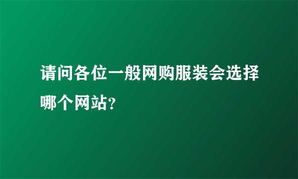 请问各位一般网购服装会选择哪个网站？