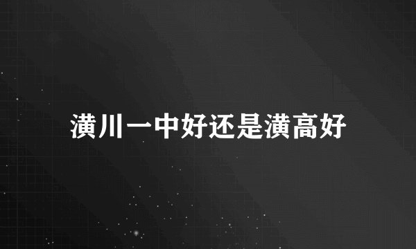 潢川一中好还是潢高好