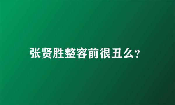张贤胜整容前很丑么？