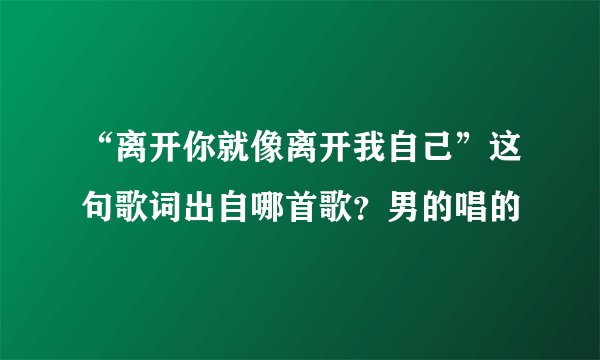 “离开你就像离开我自己”这句歌词出自哪首歌?男的唱的