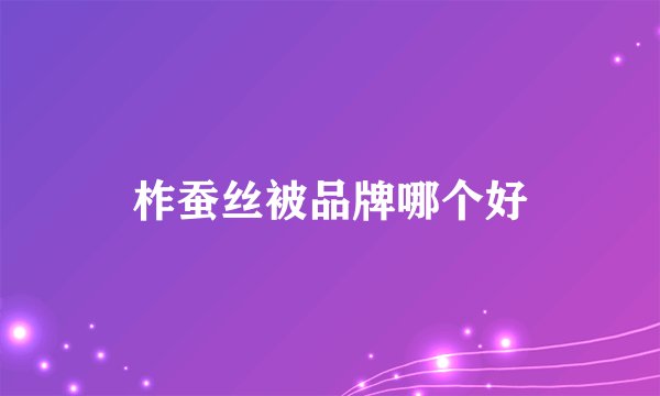柞蚕丝被品牌哪个好