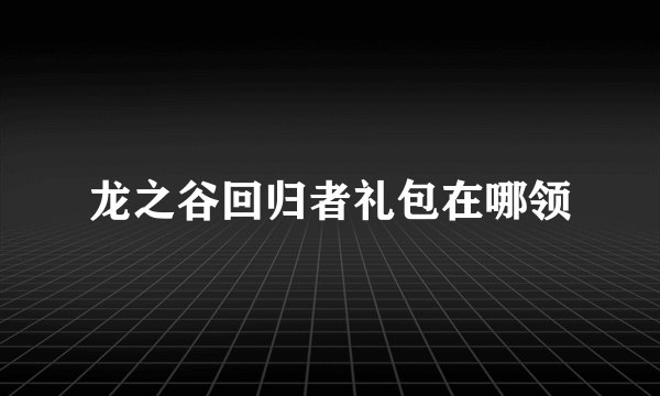 龙之谷回归者礼包在哪领