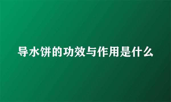 导水饼的功效与作用是什么