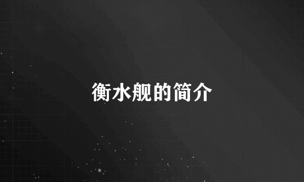 衡水舰的简介