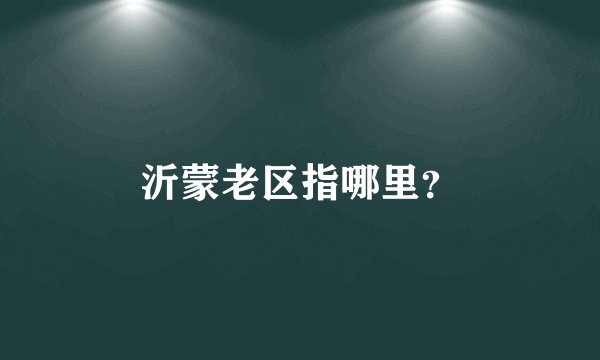 沂蒙老区指哪里？