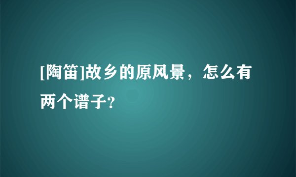 [陶笛]故乡的原风景，怎么有两个谱子？