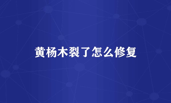 黄杨木裂了怎么修复