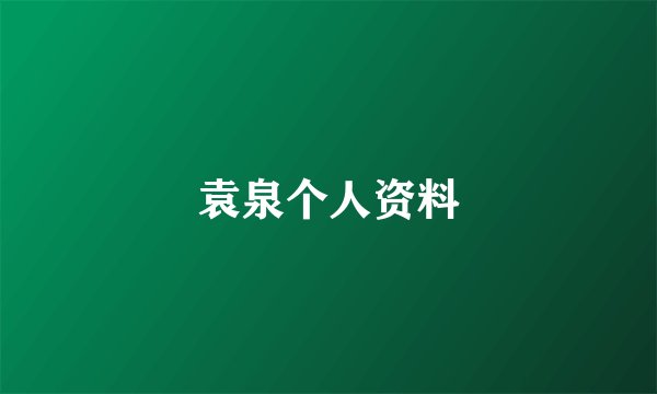 袁泉个人资料