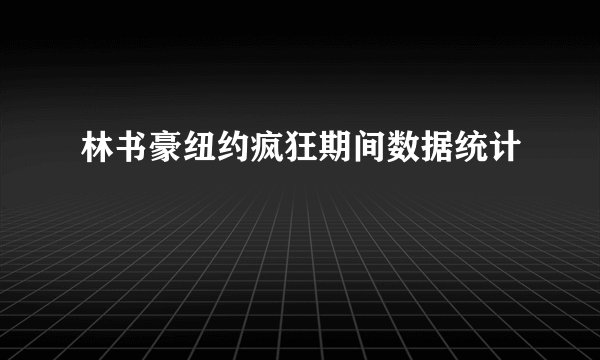 林书豪纽约疯狂期间数据统计