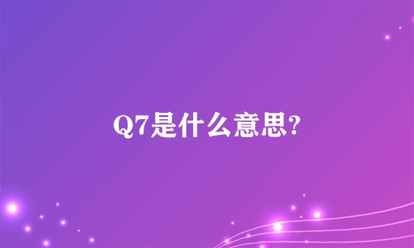 Q7是什么意思?