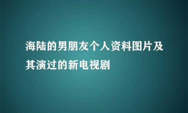 海陆的男朋友个人资料图片及其演过的新电视剧