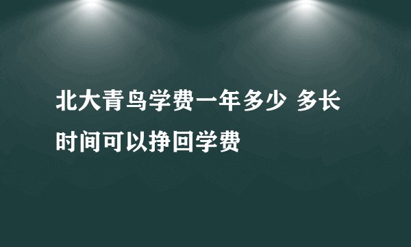北大青鸟学费一年多少 多长时间可以挣回学费