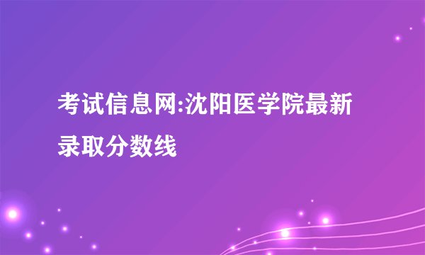 考试信息网:沈阳医学院最新录取分数线