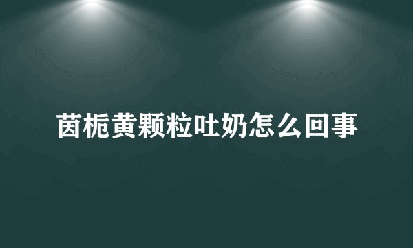 茵栀黄颗粒吐奶怎么回事